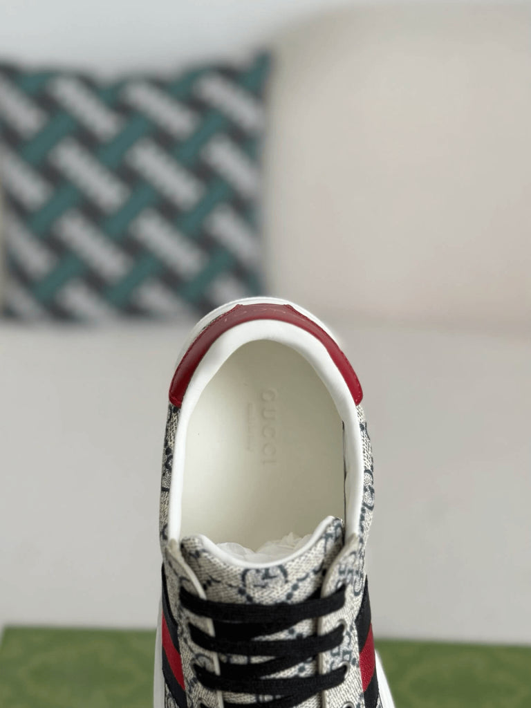 Gucci Ace Sneaker – Beige and Blue GG Supreme Canvas