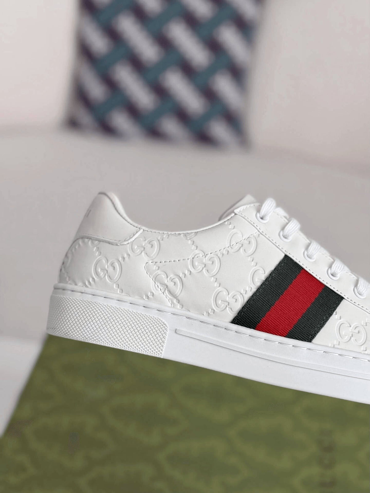 Gucci Ace Sneaker – White GG Logo Leather