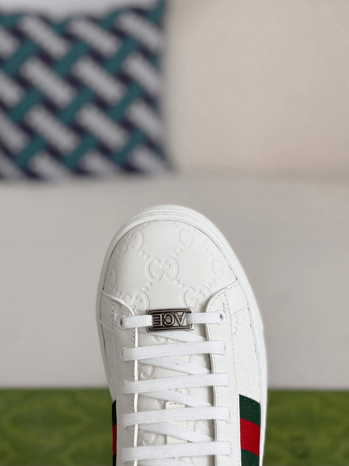 Gucci Ace Sneaker – White GG Logo Leather