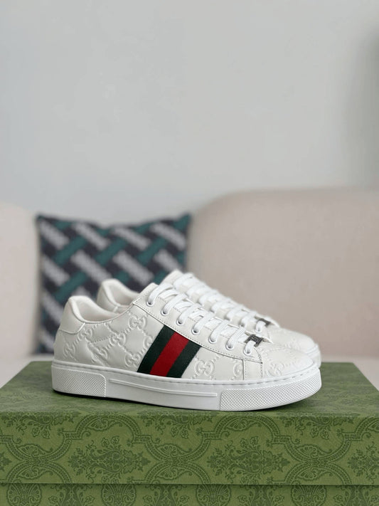 Gucci Ace Sneaker – White GG Logo Leather