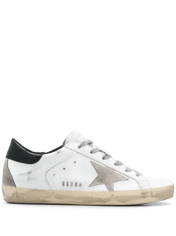Golden Goose Super-Star sneakers with black heel tab and metal studs