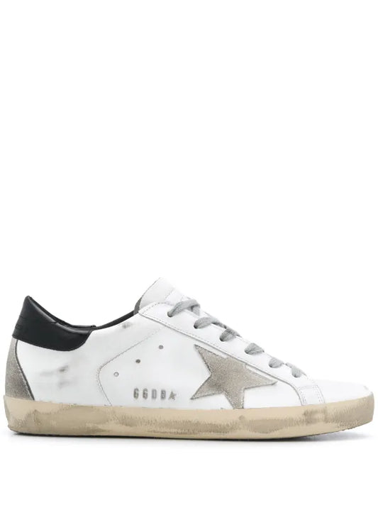 Golden Goose Super-Star sneakers with black heel tab and metal studs