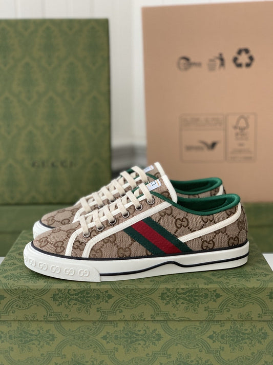 Gucci Tennis 1977 – Beige GG and White Stripe