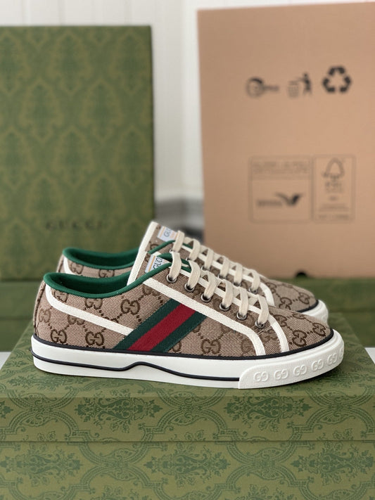 Gucci Tennis 1977 – Beige GG and White Stripe