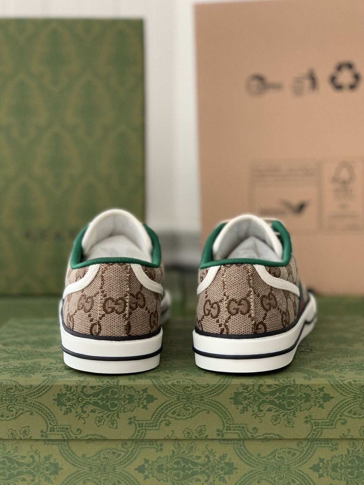 Gucci Tennis 1977 – Beige GG and White Stripe