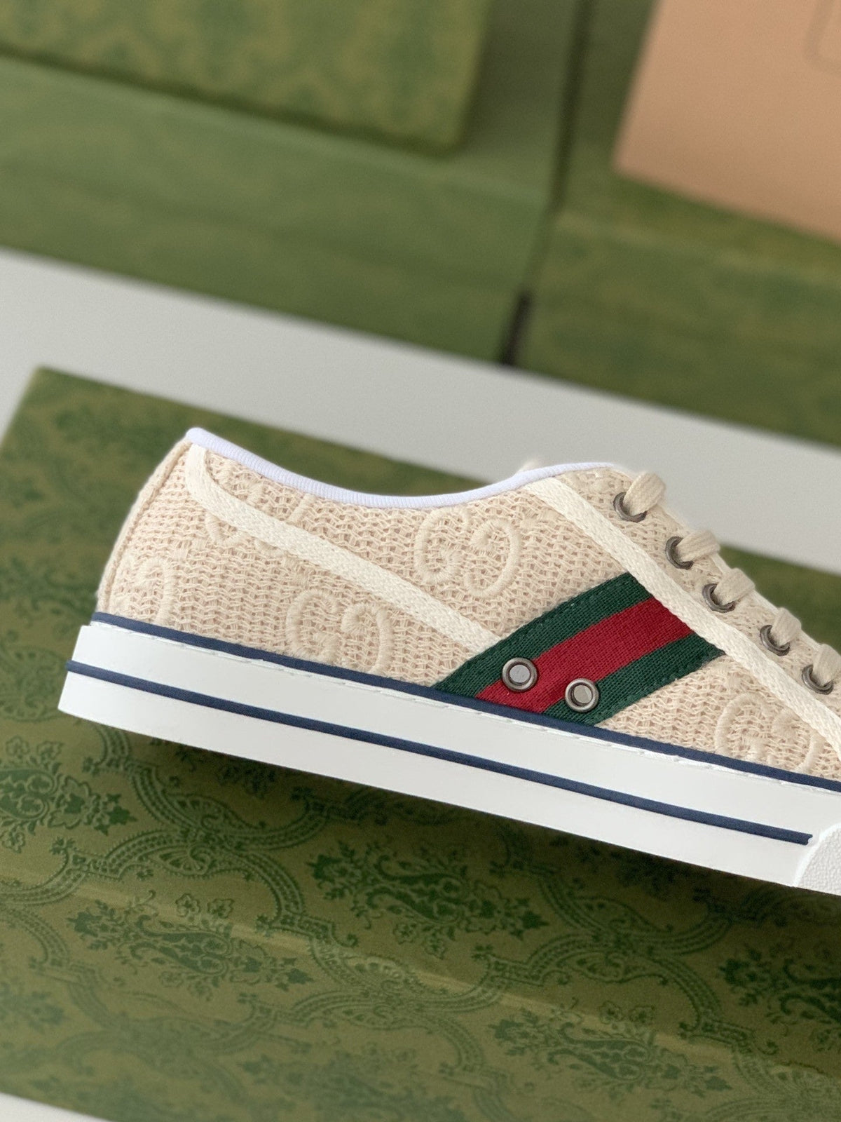 Gucci Tennis 1977 – Off-White GG Embroidered Canvas